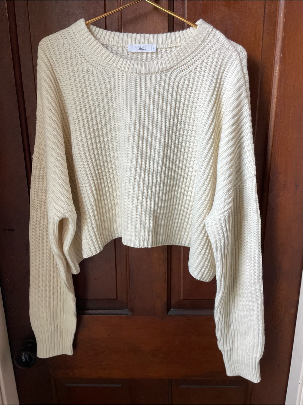 Talulah women's large long sleeve cropped sweater